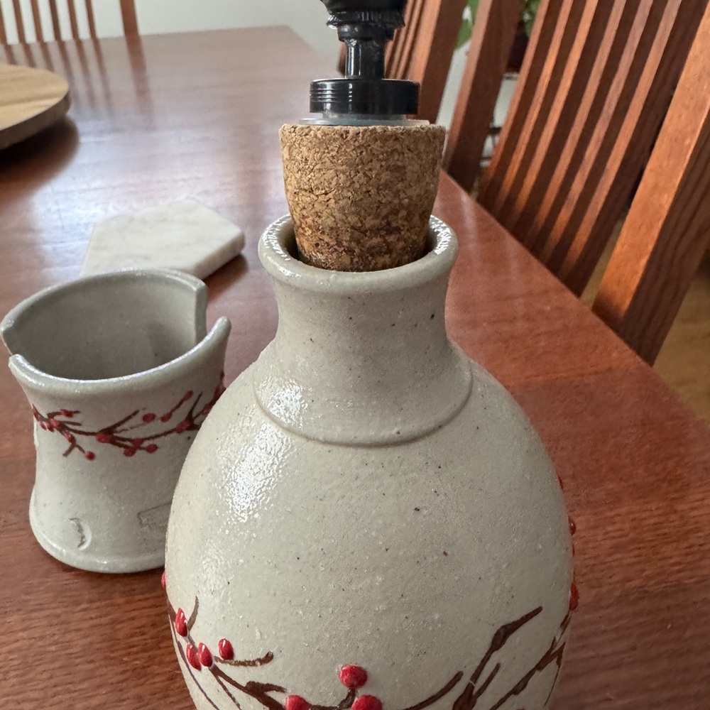Salmon Falls Pottery-Handcrafted Soap Dispenser & Sponge Holder